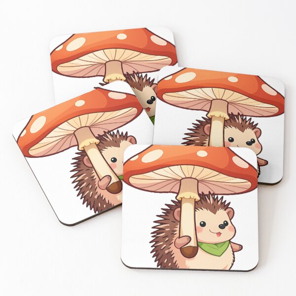Item preview, Hedgehog with Mushroom Parasol designed and sold by pumsquare.