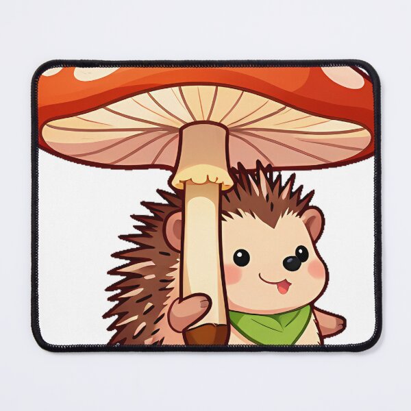 Item preview, Hedgehog with Mushroom Parasol designed and sold by pumsquare.