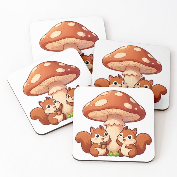 Item preview, Squirrel Twins with Giant Mushroom designed and sold by pumsquare.