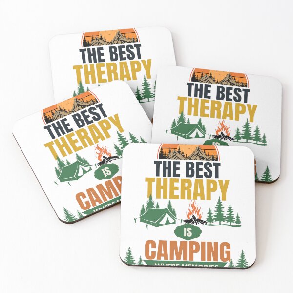Item preview, The Best Therapy Is Camping Vintage Outdoor Camping T-Shirt designed and sold by Uvclick.