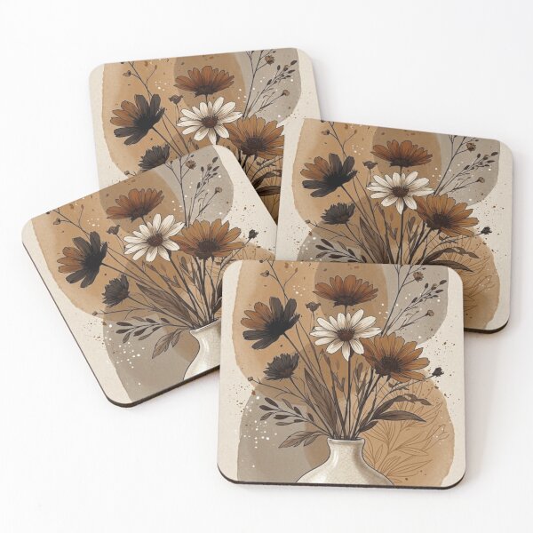 Item preview, Boho Floral Vase with Wildflowers Art designed and sold by NNCollection.