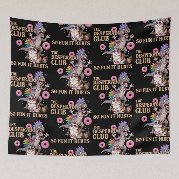 Item preview, The Desperado Club So Fun It Hurts Funny Punk Dinosaur Cat Graphic designed and sold by PixlCrypt.