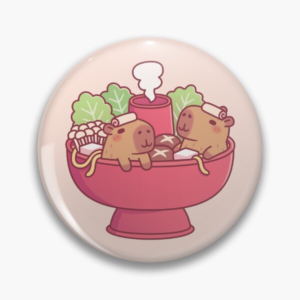 Item preview, Funny Capybaras Relaxing in Steamboat Hotpot designed and sold by rustydoodle.