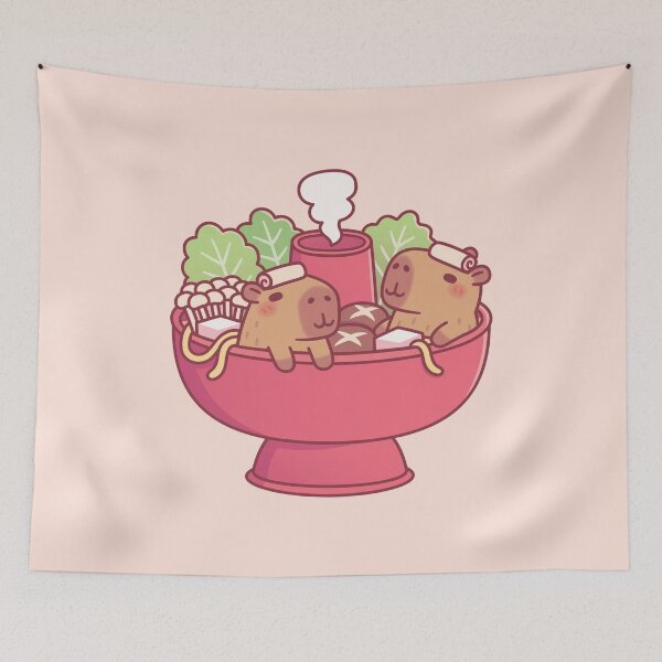 Item preview, Funny Capybaras Relaxing in Steamboat Hotpot designed and sold by rustydoodle.