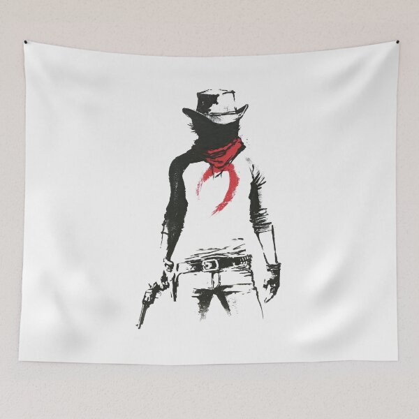 Item preview, Gunslinger Cowboy Drawing Revolver Urban Ink Silhouette designed and sold by EdvvinStudios.