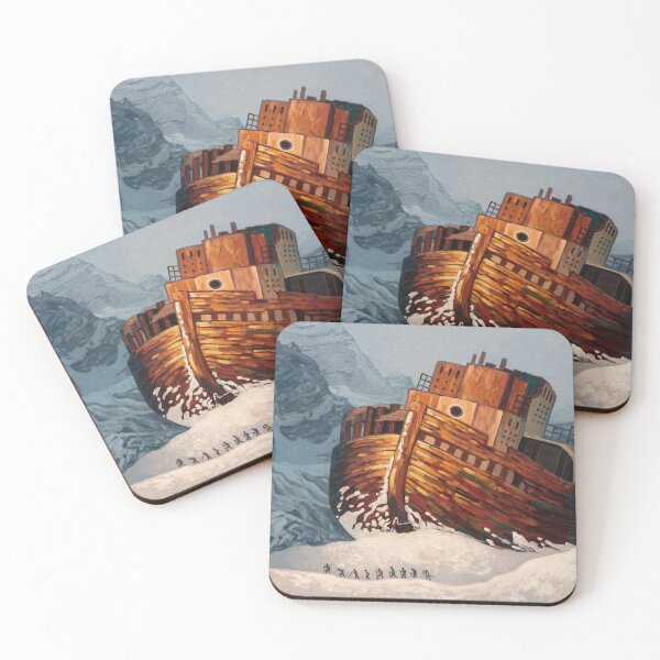 Item preview, Snow mountain shipwreck fantasy oil painting designed and sold by Yue Zeng Art Studio.