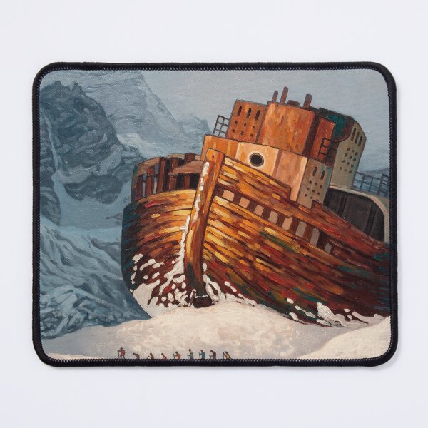 Item preview, Snow mountain shipwreck fantasy oil painting designed and sold by Yue Zeng Art Studio.
