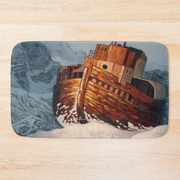 Item preview, Snow mountain shipwreck fantasy oil painting designed and sold by Yue Zeng Art Studio.