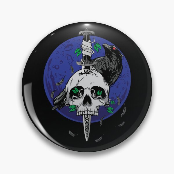 Item preview, Skull 067 - Gothic Skull, Sword, Raven and Moon designed and sold by SkullTees.