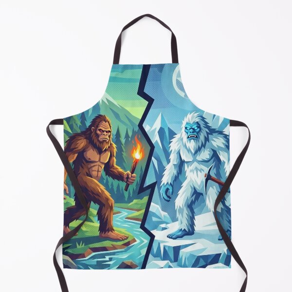 Item preview, Bigfoot vs Yeti – Legendary Cryptid Showdown Pop Art designed and sold by redsharkuk.