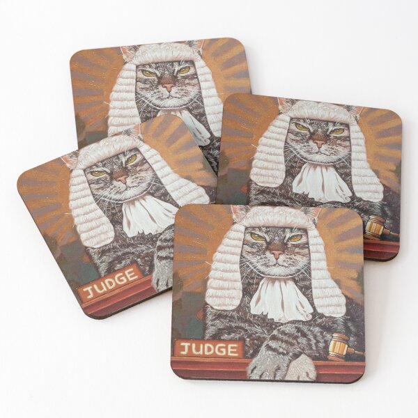 Item preview, Cat judge fantasy oil painting designed and sold by Yue Zeng Art Studio.