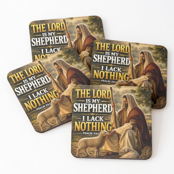 Item preview, THE LORD IS MY SHEPHERD, I LACK NOTHING | Psalm 23:1 | Christian Wall Art | Bible Verse Gift | Good Shepherd Artwork designed and sold by KINGDOM GOLD STUDIO.