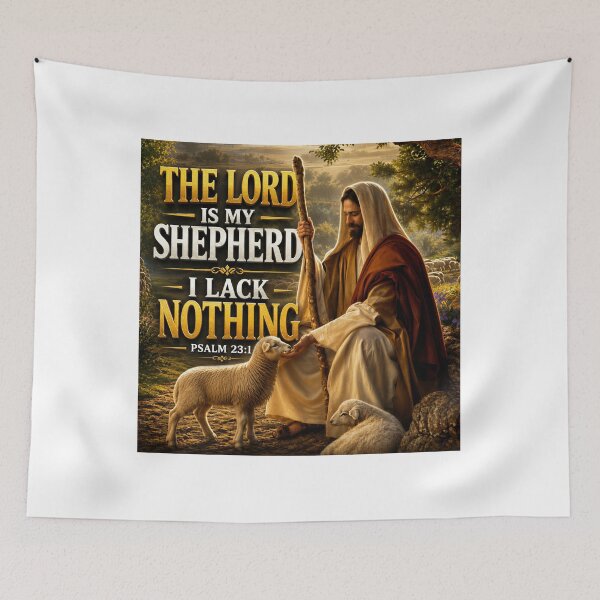 Item preview, THE LORD IS MY SHEPHERD, I LACK NOTHING | Psalm 23:1 | Christian Wall Art | Bible Verse Gift | Good Shepherd Artwork designed and sold by KINGDOM GOLD STUDIO.