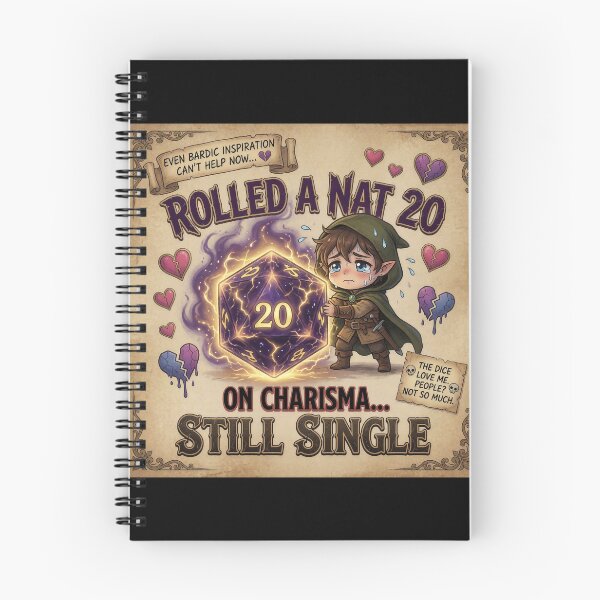 Item preview, Rolled a Nat 20 on Charisma Still Single Funny Tabletop RPG Dice Gift designed and sold by Amber Sky Creations.