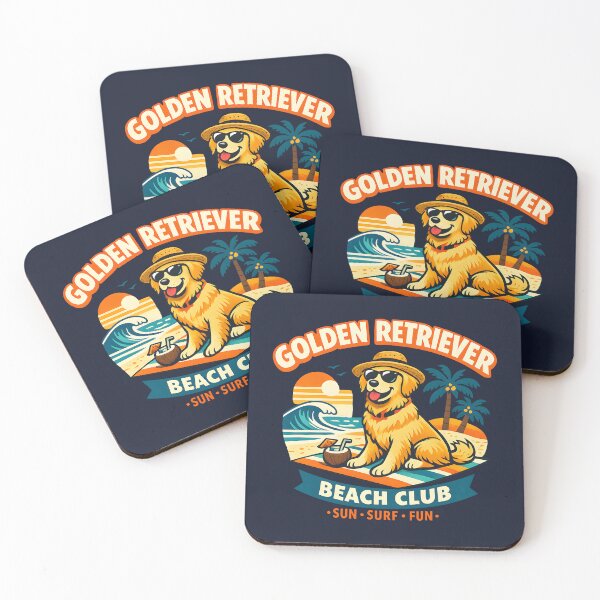 Item preview, Golden Retriever Beach Club Retro Vacation Dog Sunglasses Summer Humor  designed and sold by Artycom.