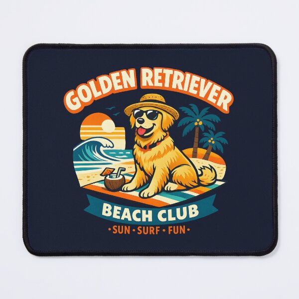 Item preview, Golden Retriever Beach Club Retro Vacation Dog Sunglasses Summer Humor designed and sold by Artycom.