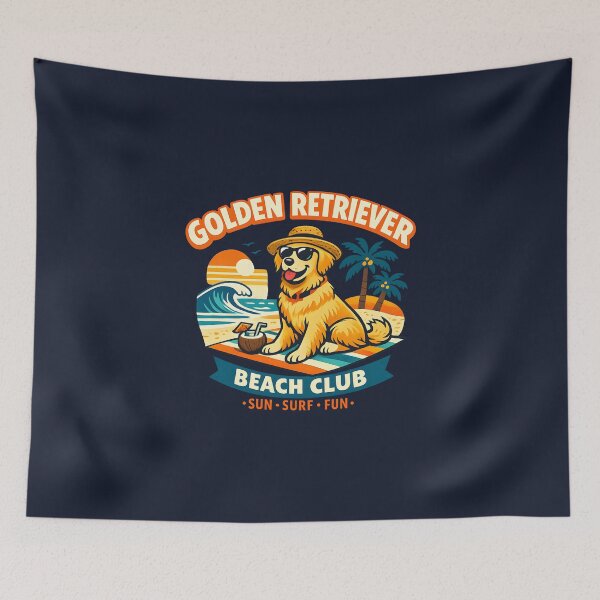 Item preview, Golden Retriever Beach Club Retro Vacation Dog Sunglasses Summer Humor  designed and sold by Artycom.