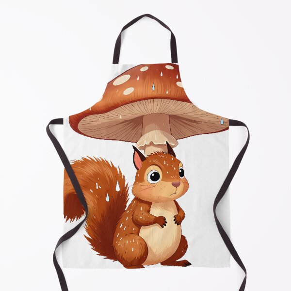Item preview, Squirrel with Mushroom Umbrella in Rain designed and sold by pumsquare.