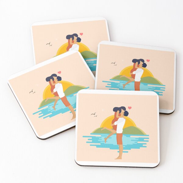 Item preview, Love at Golden Hour – Cute Couple Love Illustration designed and sold by Tanayagya.