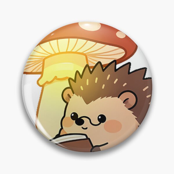 Item preview, Hedgehog Reading Under Mushroom Lamp designed and sold by pumsquare.