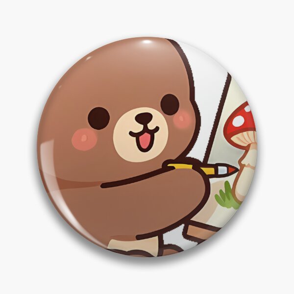 Item preview, Bear Cub Painting Mushroom designed and sold by pumsquare.