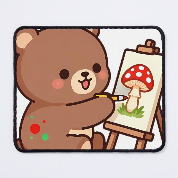 Item preview, Bear Cub Painting Mushroom designed and sold by pumsquare.