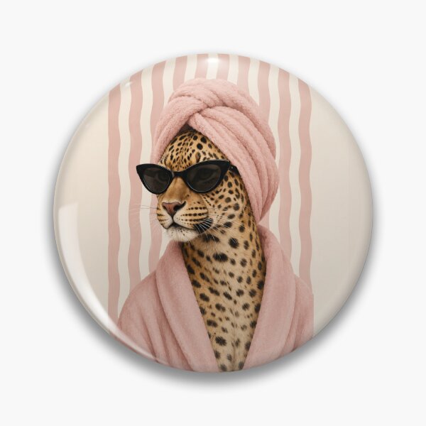 Item preview, Spa Leopard Retro Chic Wall Art designed and sold by SUreal Studio.