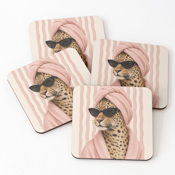 Item preview, Spa Leopard Retro Chic Wall Art designed and sold by SUreal Studio.