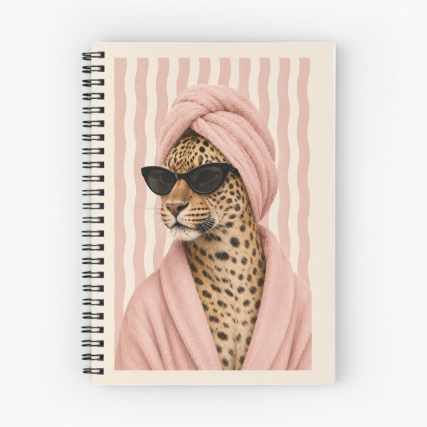 Item preview, Spa Leopard Retro Chic Wall Art designed and sold by SUreal Studio.