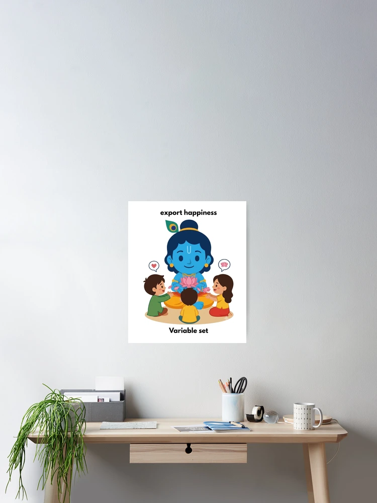 Thumbnail 2 of 3, Poster, export happiness | JavaScript Developer Sticker | Tech Humor designed and sold by BhaktiByte.