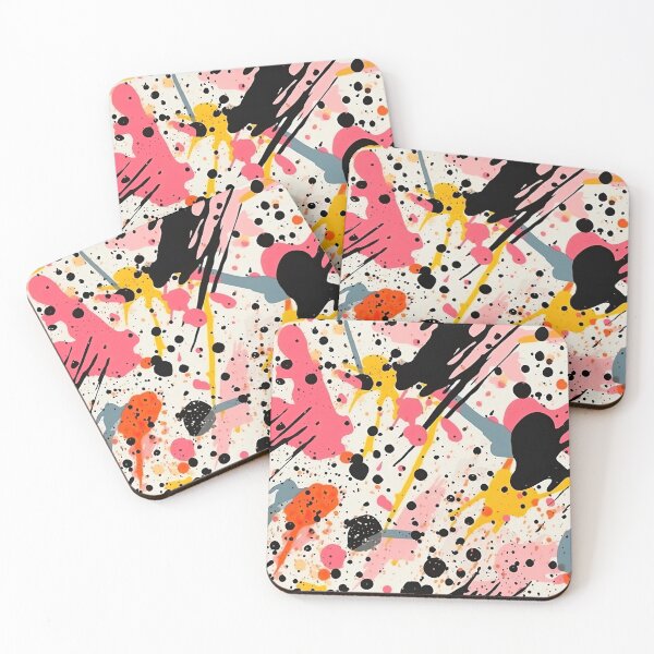 Item preview, Soft Pink & Gold Abstract Paint Drip Pattern designed and sold by VibeShift Studio.