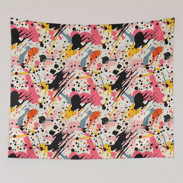 Item preview, Soft Pink & Gold Abstract Paint Drip Pattern designed and sold by VibeShift Studio.