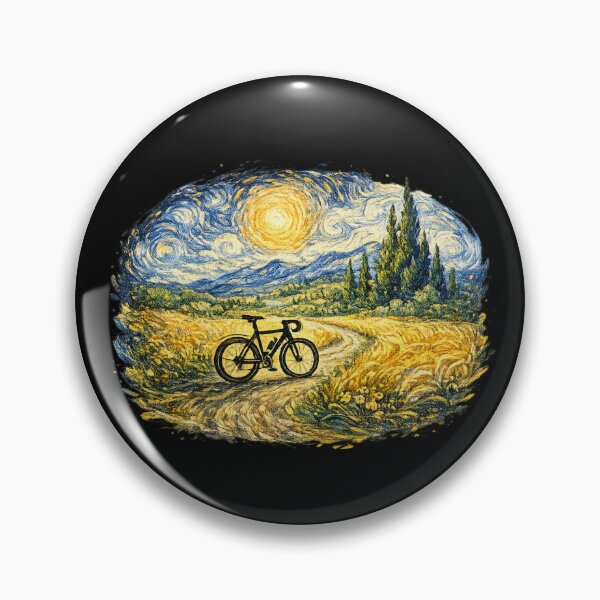 Item preview, Cyclist Art Gift Bicycle Landscape Painting designed and sold by Corvoria.