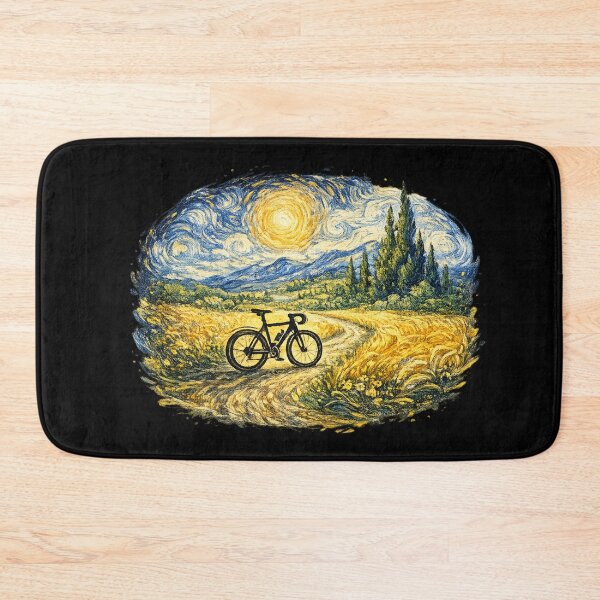 Item preview, Cyclist Art Gift Bicycle Landscape Painting designed and sold by Corvoria.