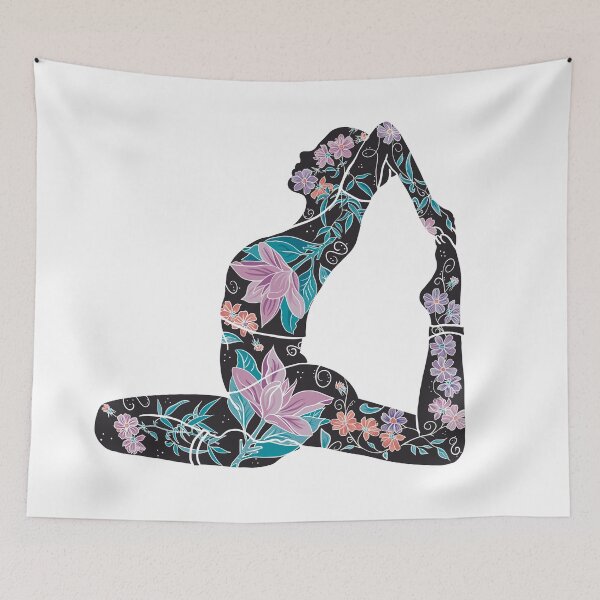 Item preview, King Pigeon Pose - Black Silhouette (Yoga Botanical Series) designed and sold by Winooski Designs.