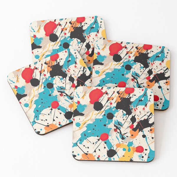 Item preview, Electric Turquoise & Orange Abstract Paint Drips designed and sold by VibeShift Studio.