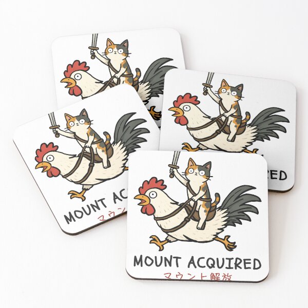 Item preview, Mount Acquired – Funny Cat Riding a Chicken RPG Meme | Gamer Cat designed and sold by KomixsDesign.