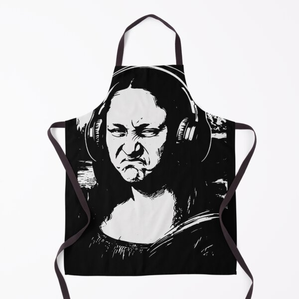 Item preview, Mona Lisa Bass Face With Headphones Funny Music Art designed and sold by xpressapparels.
