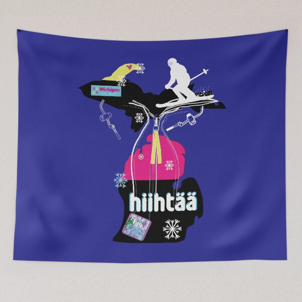 Item preview, Hiihtää Michigan | Nordic Ski Art designed and sold by FreshWaterWares.