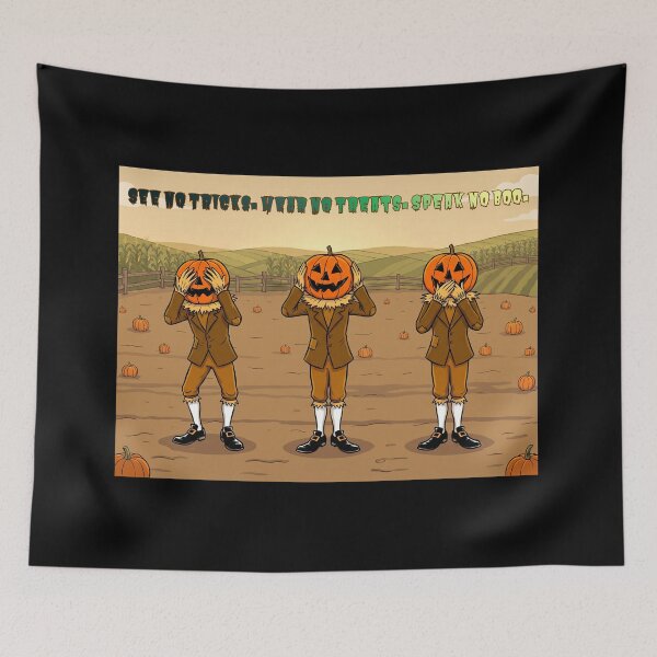Item preview, See Hear Speak No Evil Pumpkins – Funny Halloween Pumpkin Trio in Pumpkin Patch designed and sold by emiliacreations.