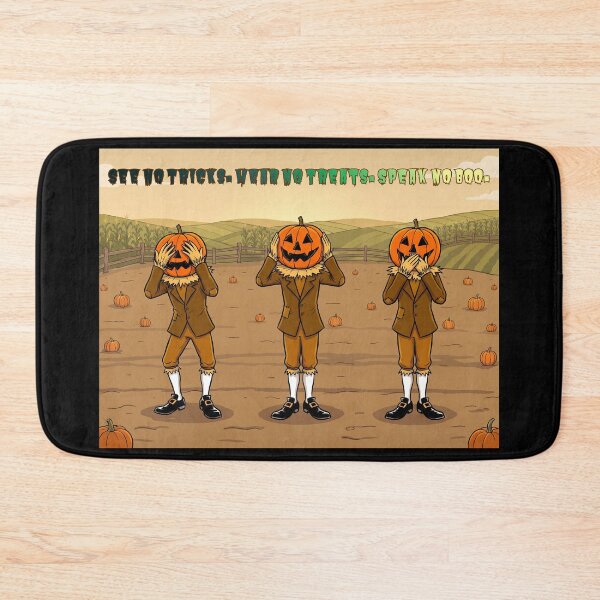 Item preview, See Hear Speak No Evil Pumpkins – Funny Halloween Pumpkin Trio in Pumpkin Patch designed and sold by emiliacreations.