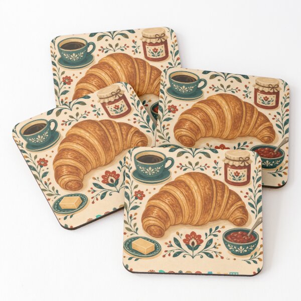 Item preview, Wall Art - Postcard - Croissant Morning Magic designed and sold by ForeverPrintsOK.