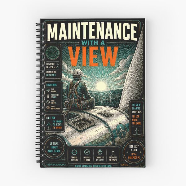 Item preview, Maintenance With A View Wind Turbine Tech Horizon Graphic designed and sold by RoyalOrderGallery.