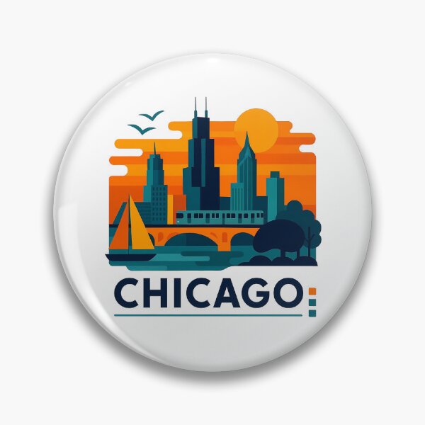Item preview, Chicago Illinois Travel Souvenir - Willis Tower Skyline & L Train Art designed and sold by OzzFrequency.