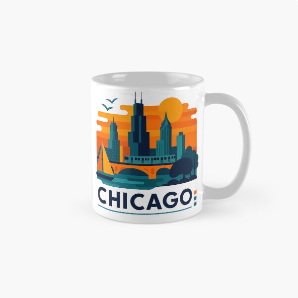 Item preview, Chicago Illinois Travel Souvenir - Willis Tower Skyline & L Train Art designed and sold by OzzFrequency.