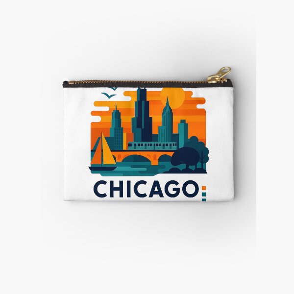 Item preview, Chicago Illinois Travel Souvenir - Willis Tower Skyline & L Train Art designed and sold by OzzFrequency.