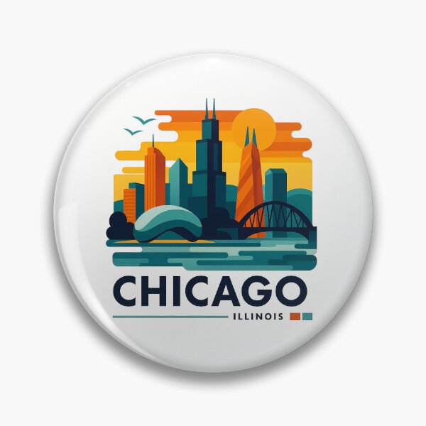 Item preview, Chicago Illinois Travel Souvenir - Willis Tower Skyline & L Train Art designed and sold by OzzFrequency.