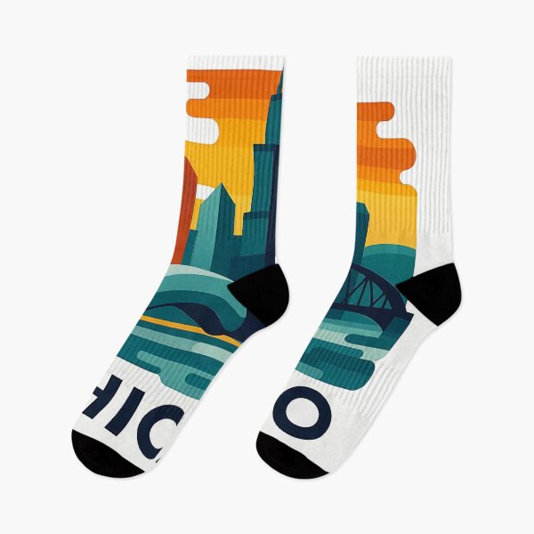 Item preview, Chicago Illinois Travel Souvenir - Willis Tower Skyline & L Train Art designed and sold by OzzFrequency.