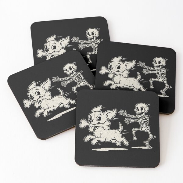 Item preview, Funny Skeleton Chasing Chihuahua Dog With Bone Vintage Halloween designed and sold by CF_VintageDesign.