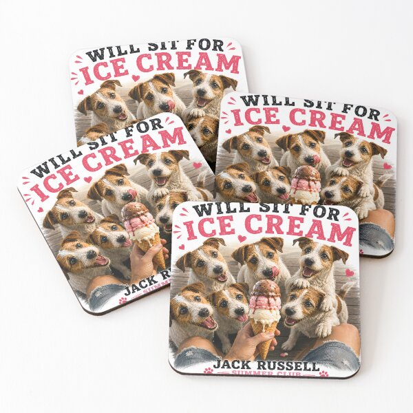 Item preview, Will Sit For Ice Cream – Funny Jack Russell Terrier Summer Dog Lover Shirt designed and sold by Chaos & Charm Studio.